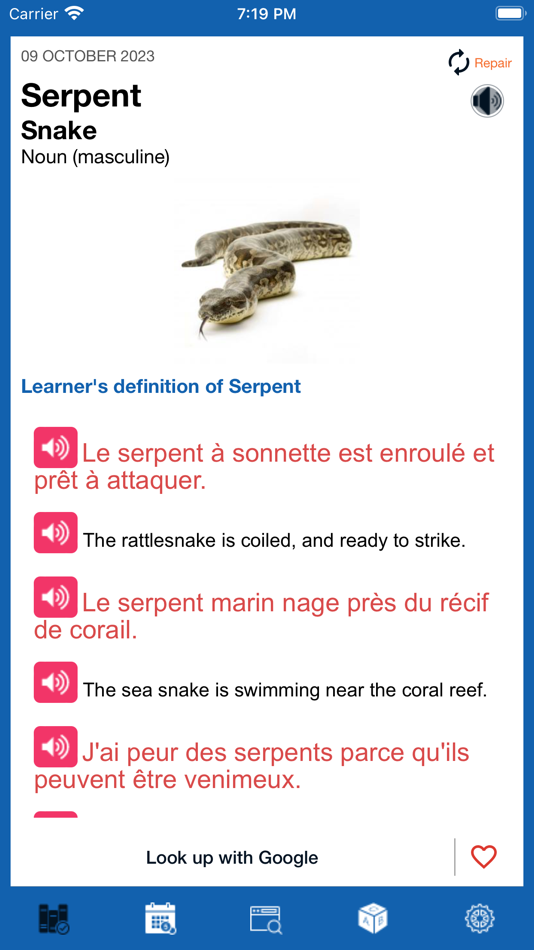 French - Word of the Day - 1.1.20 - (iOS)