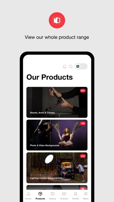 Manfrotto Lighting Catalogue Screenshot