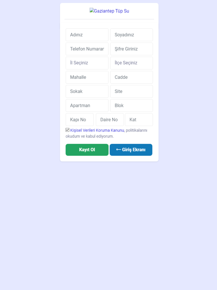 Gaziantep Tüp Su Sipariş