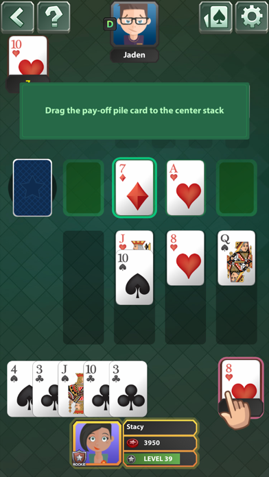 Spite & Malice Solitaire game Screenshot