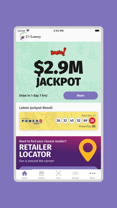 CT Lottery Screenshot