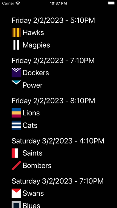 FootyScores Screenshot