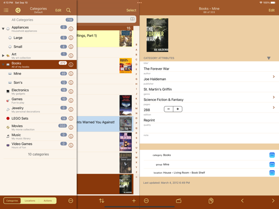 MyStuff2 Pro iPad app afbeelding 2