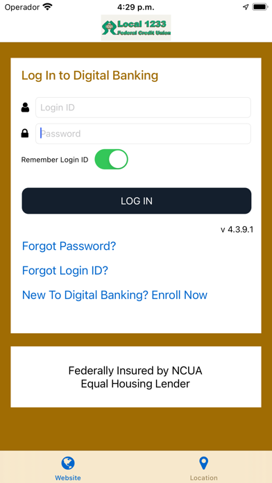 Local 1233 FCU Screenshot