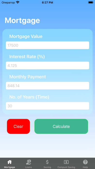 My loan calculator app Screenshot