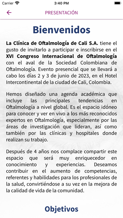 XVI Congreso Oftalmología Screenshot 3 - AppWisp.com XVI Congreso Oftalmología Screenshot 3 - AppWisp.com