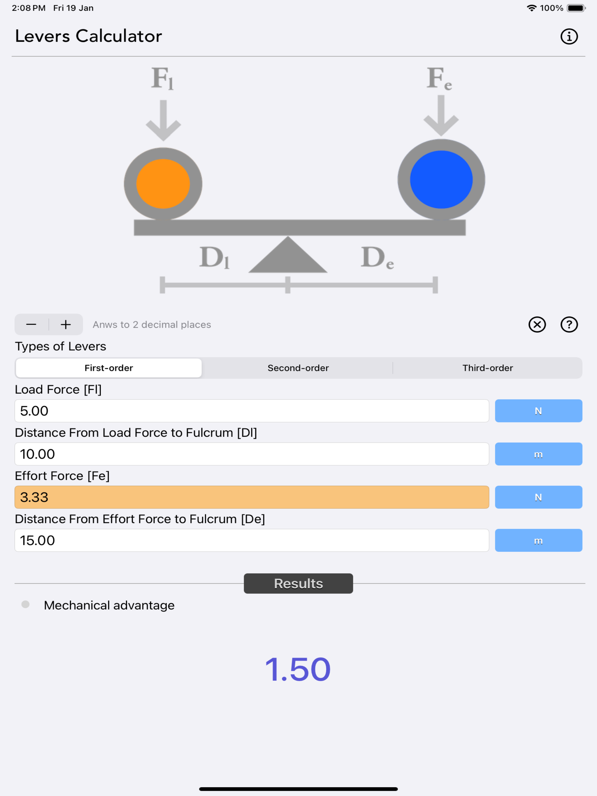 Levers Calculator