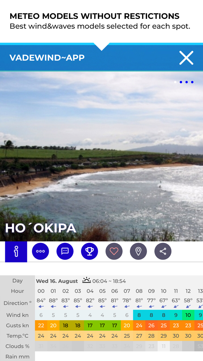 Windsurfing app Vadewind