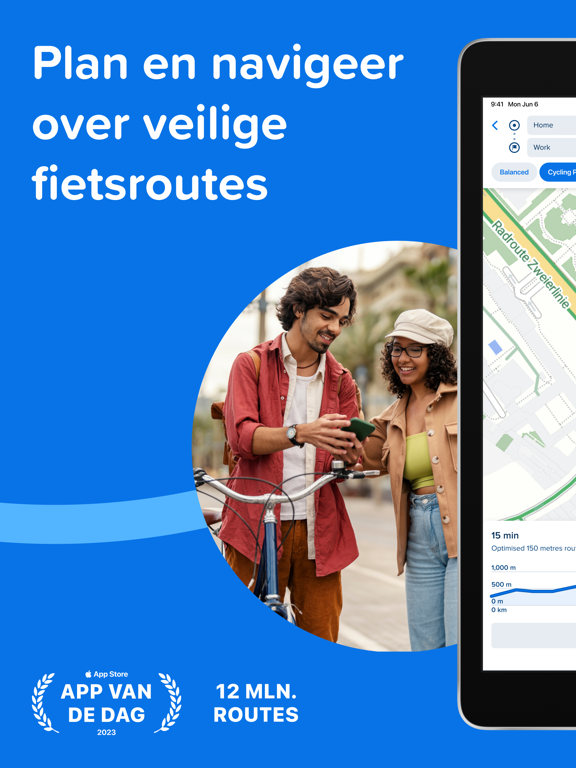 Bikemap - Fietskaart & GPS iPad app afbeelding 1