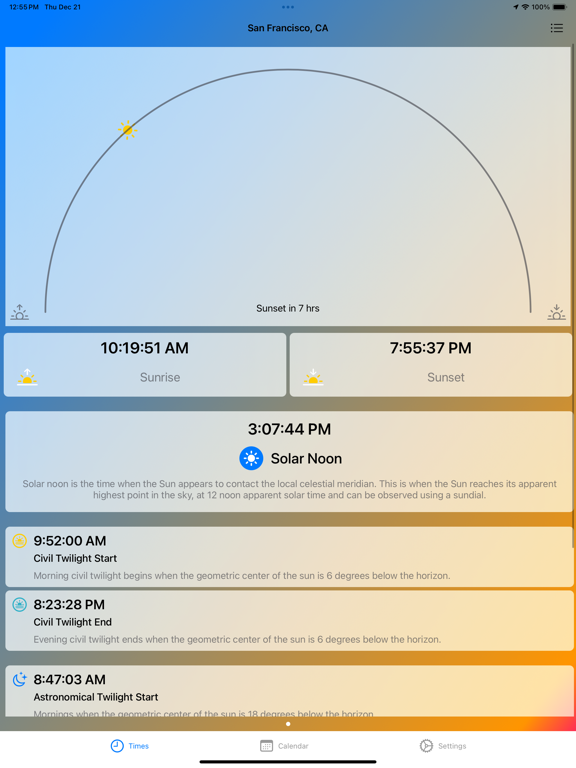 Screenshot #4 pour Sun Times – Sunrise & Sunset