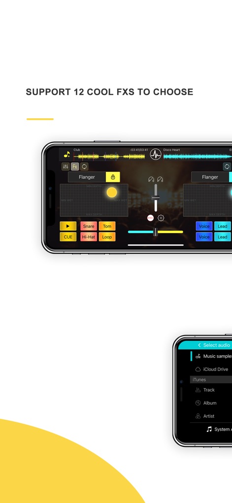 DJ Mixer Studio:Remix Music - Discover the app's extensive library of professional FX options, including the Flanger, and easily manage them with the integrated FX Locker for hands-free creativity.