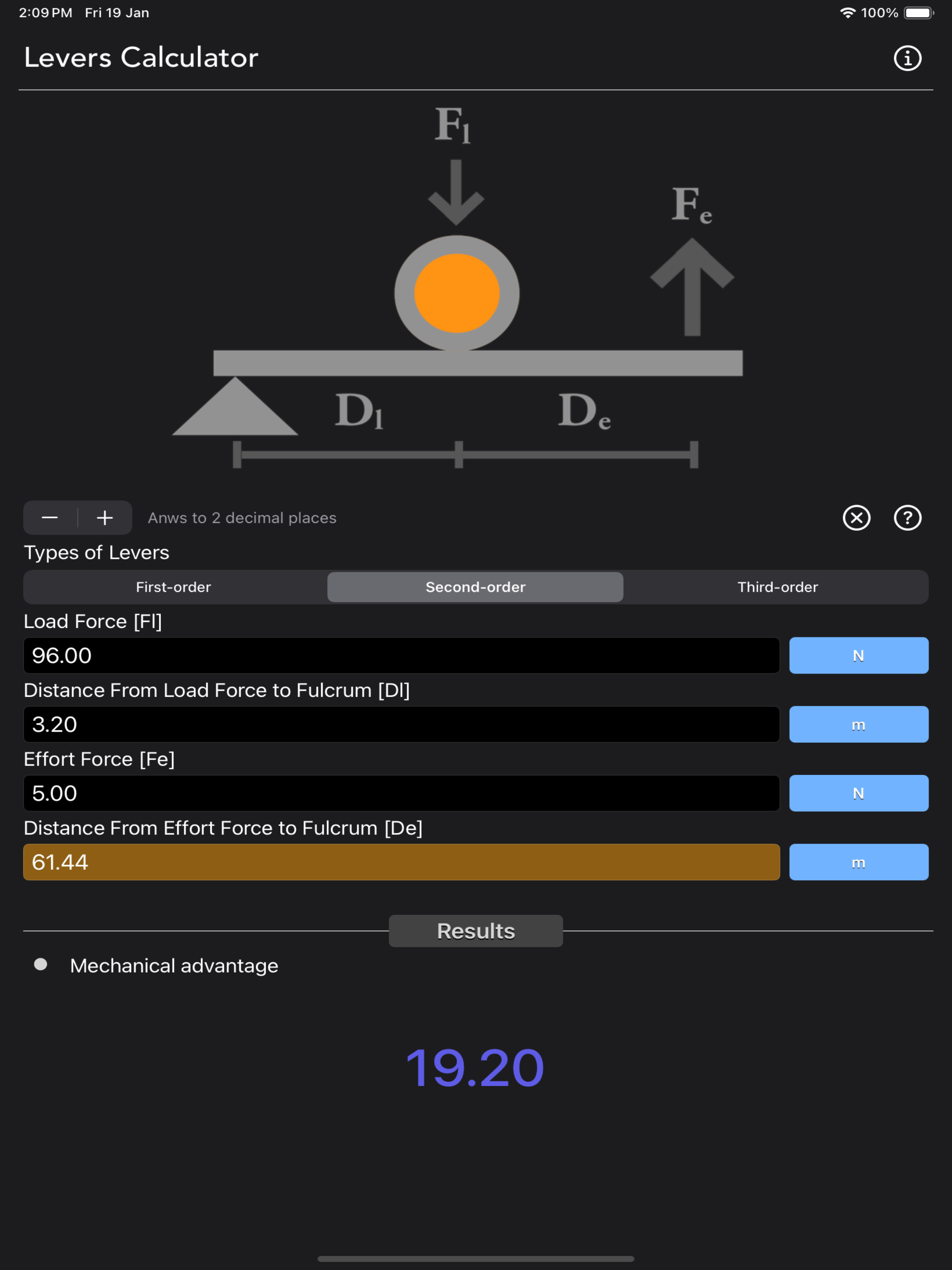 Levers Calculator