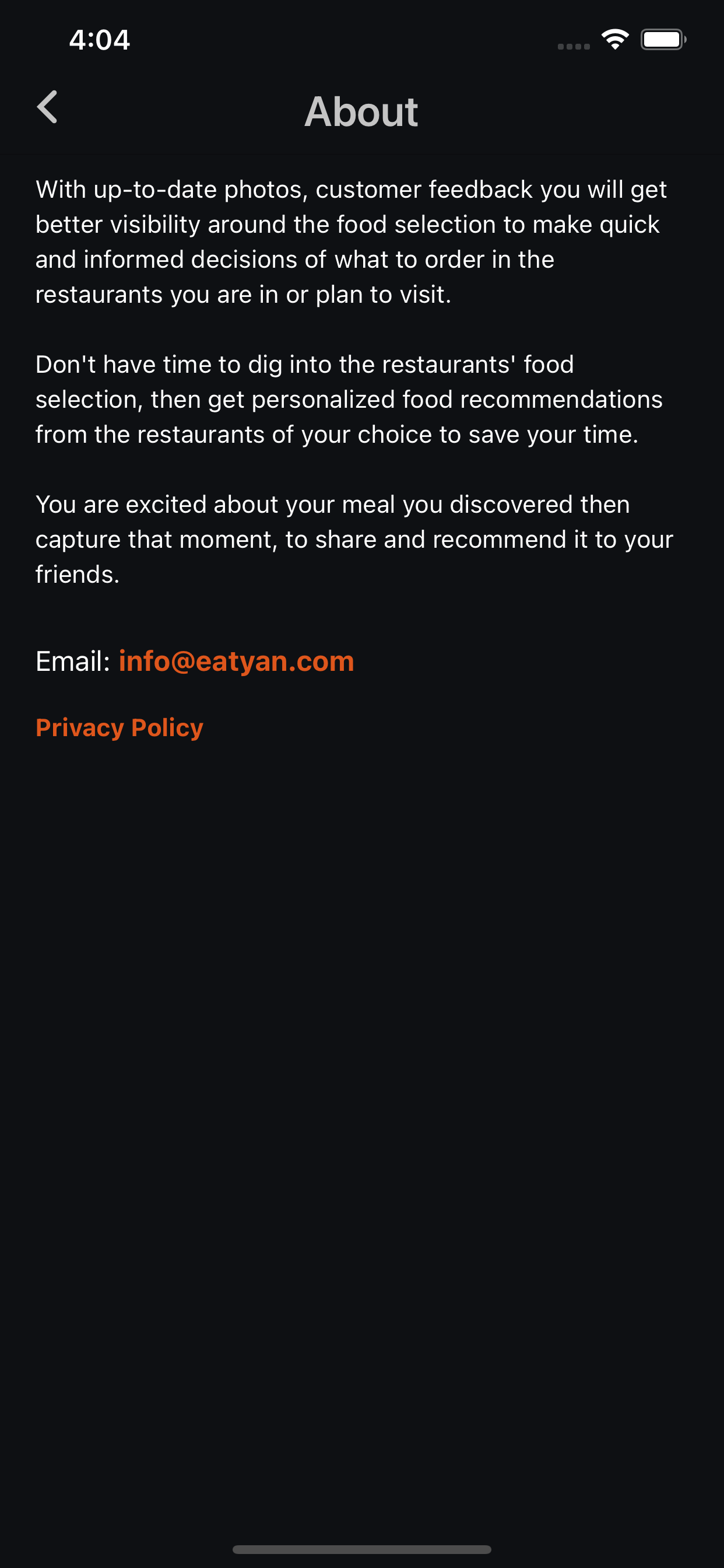Eatyan - Restaurant/Food Guide