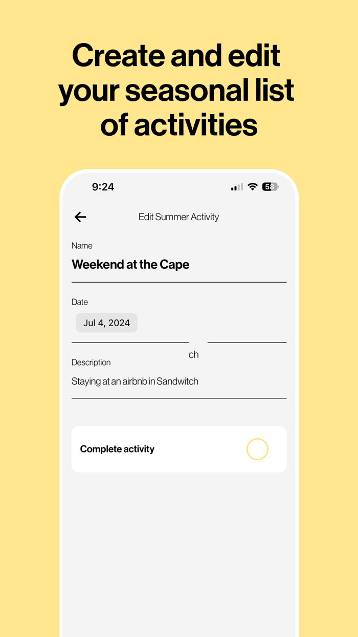 Seasons Activities by Season