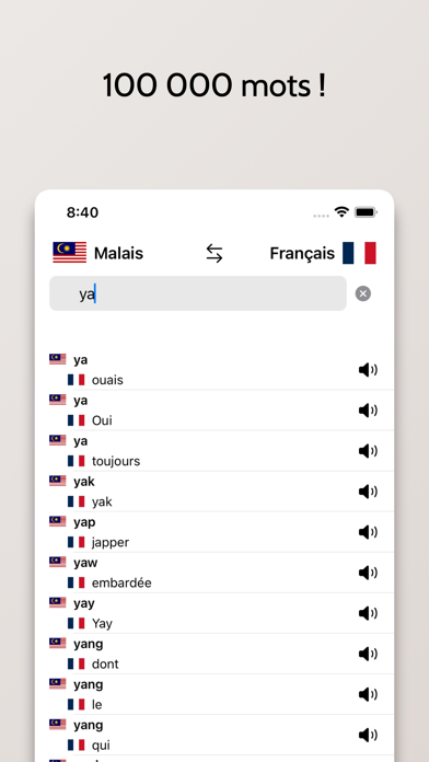 Dictionnaire Malais-Français Screenshot