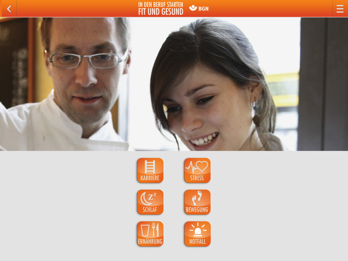 Fit und gesund - BGN-Azubi-App