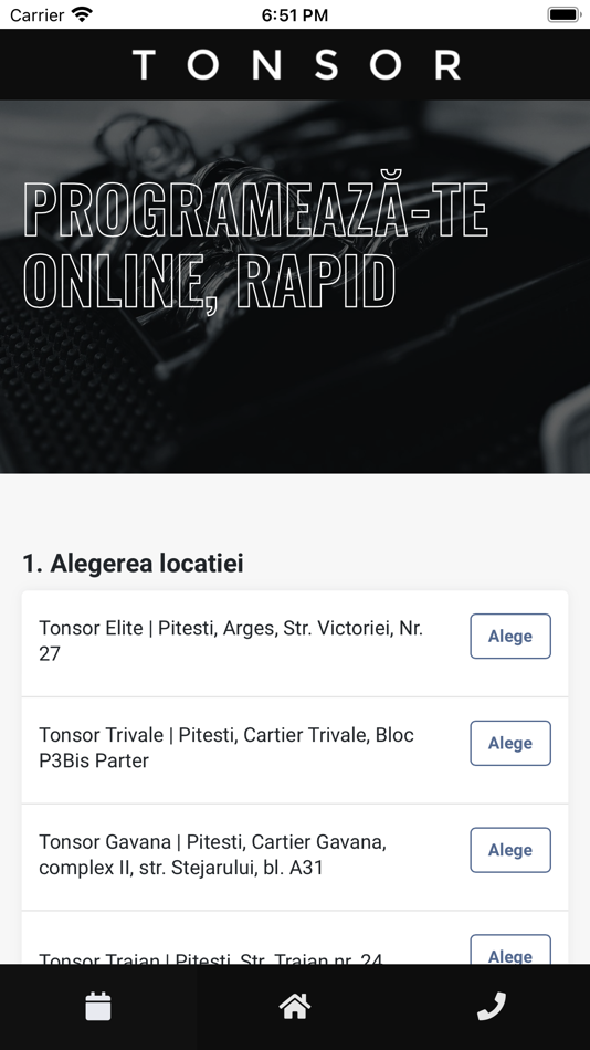 #2. TONSOR - Programari Online (iOS) Podle: Nedelea Ionut-Gabriel