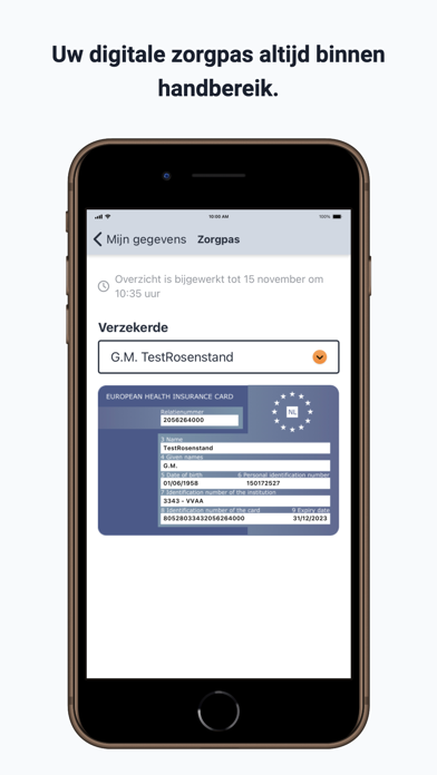 VvAA zorgverzekering Screenshot