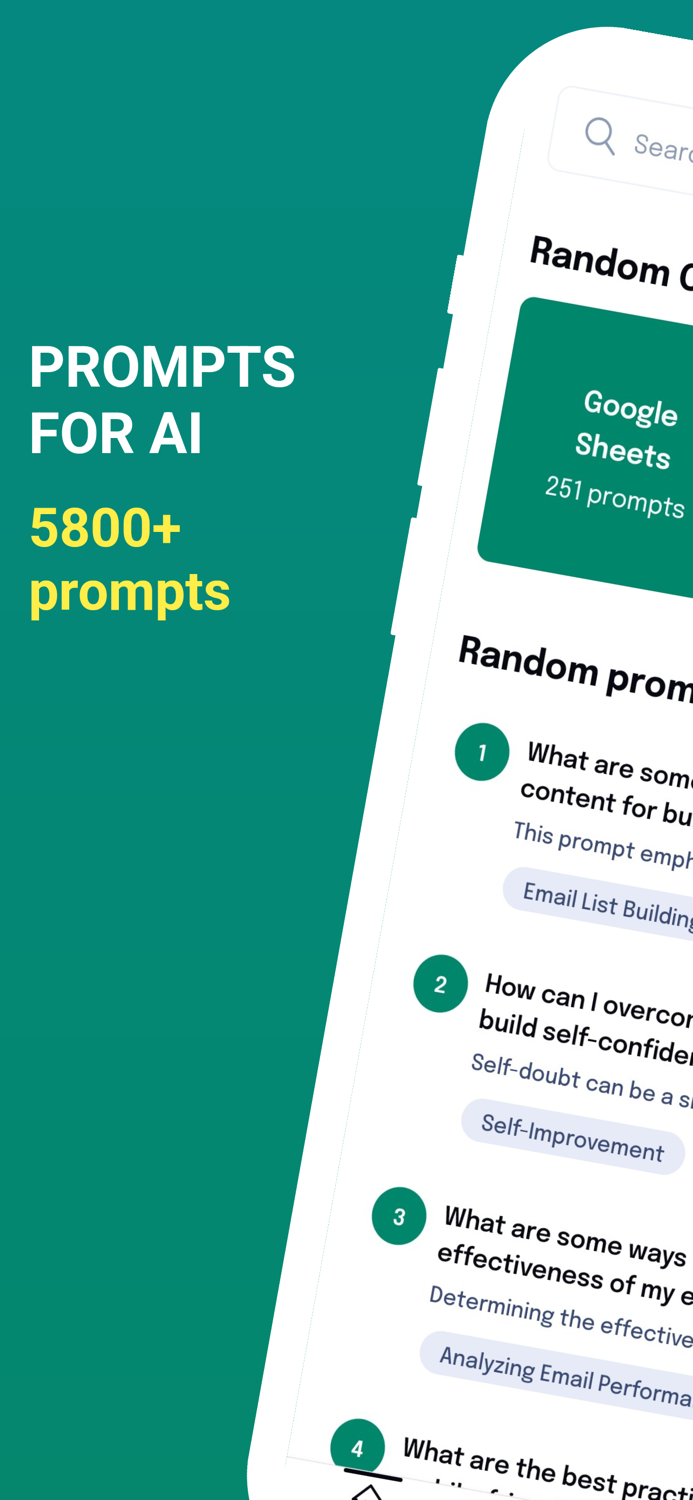 Prompts for AI 5800 prompts
