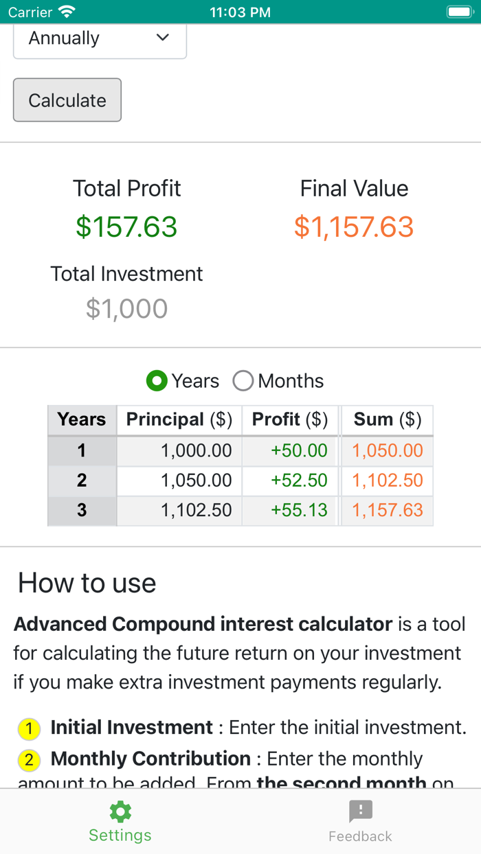 Calculator Compound Interest