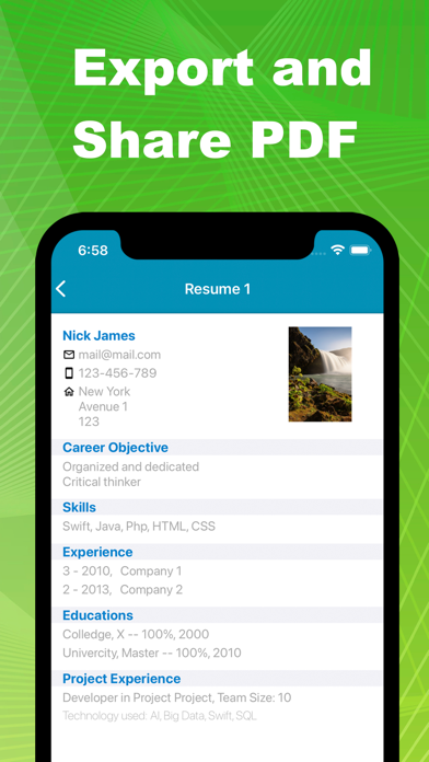 Easy Resume Maker CV Screenshot