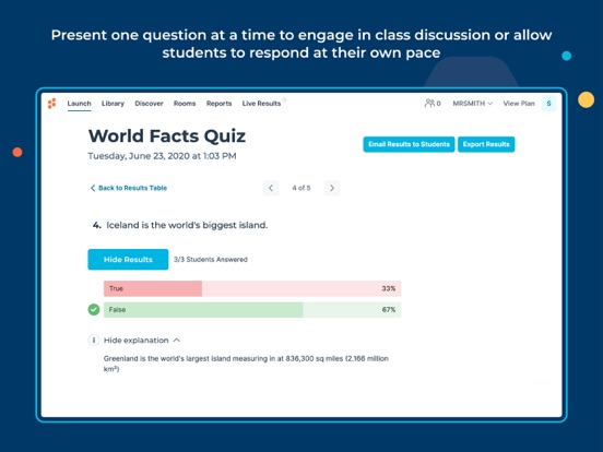 Socrative Teacher iPad app afbeelding 9