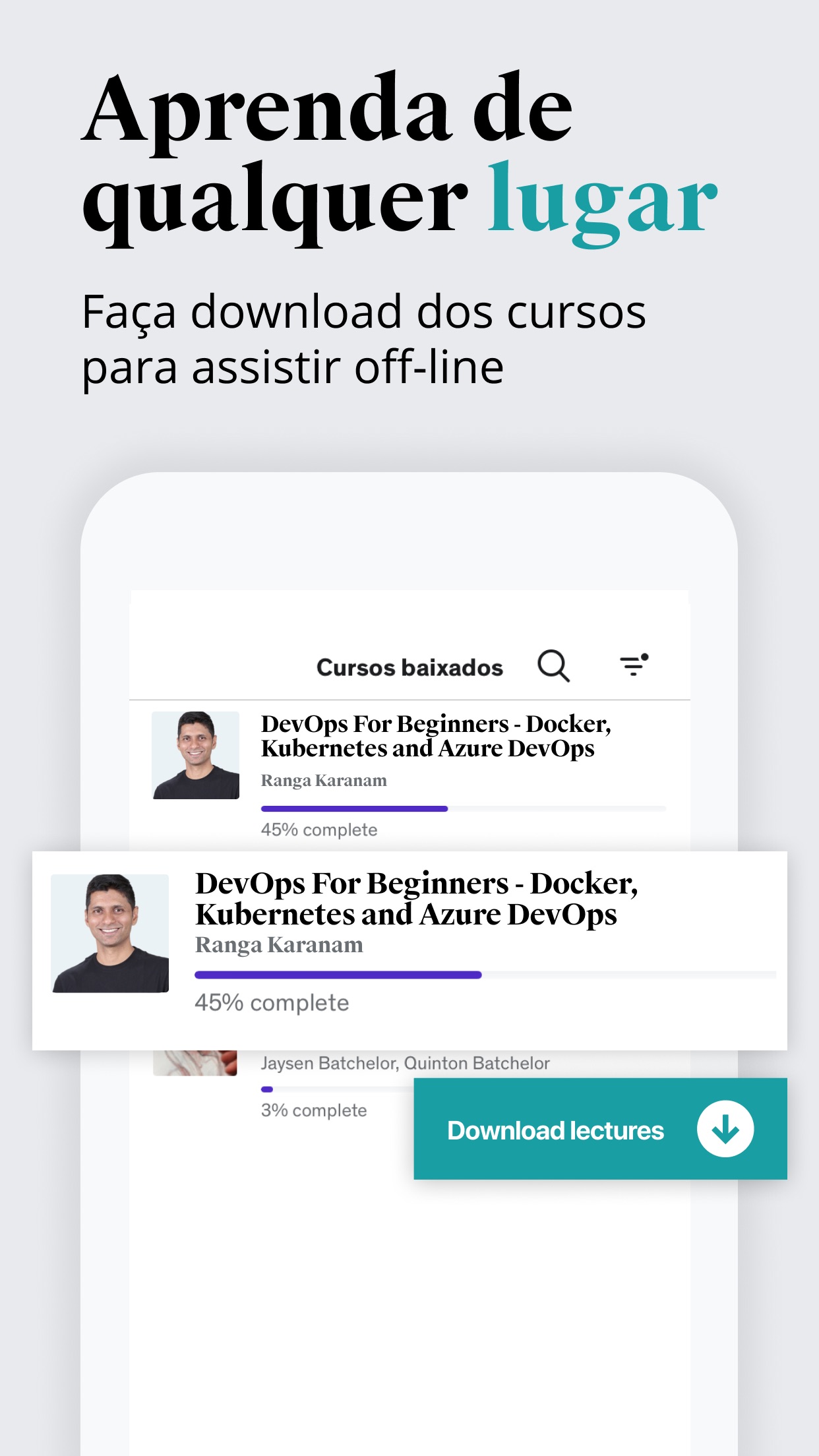 Screenshot do app Udemy Online Video Courses