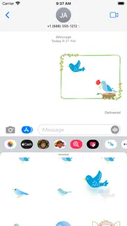 blue bird sticker iphone screenshot 3