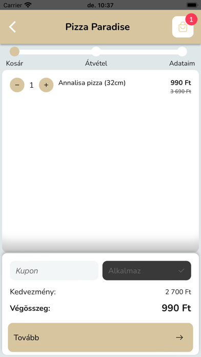 Pizza Paradise Dunaújváros Screenshot