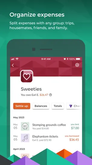 Captura de pantalla de Splitwise en iPhone 2