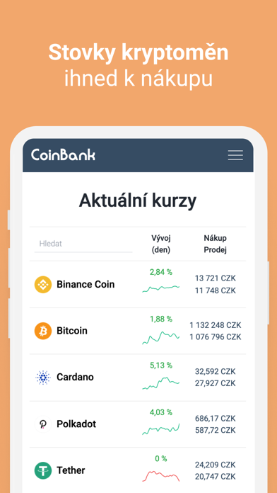 CoinBank Směnárna Screenshot