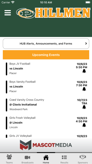 Placer Hillmen Athletics Screenshot