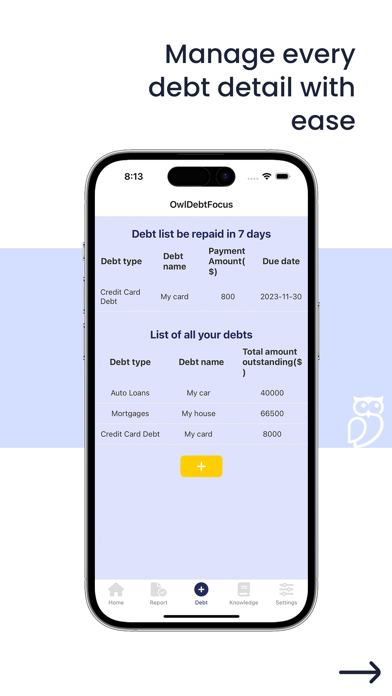 Owl Debt Focus Screenshot