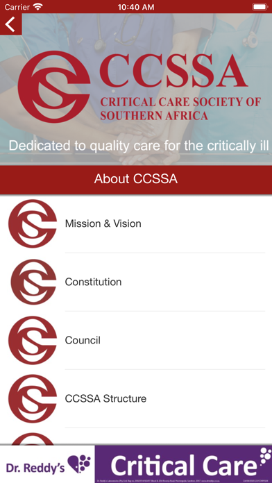 Critical Care Society SA Screenshot