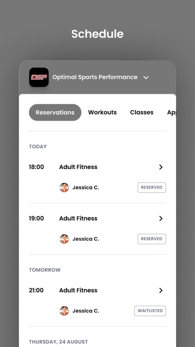 Optimal Sports Performance Screenshot