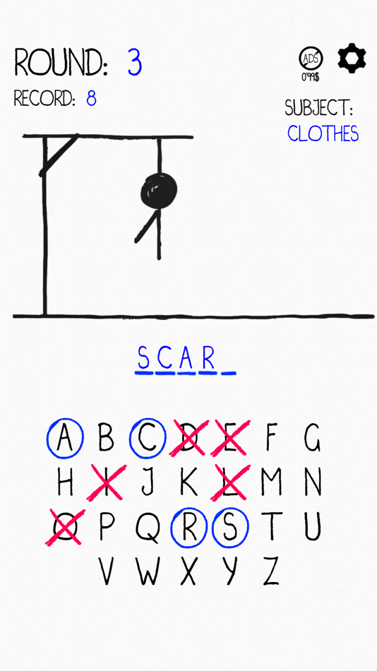 #3. Hangman Word Quest (iOS) 来自: One Up Games Studio