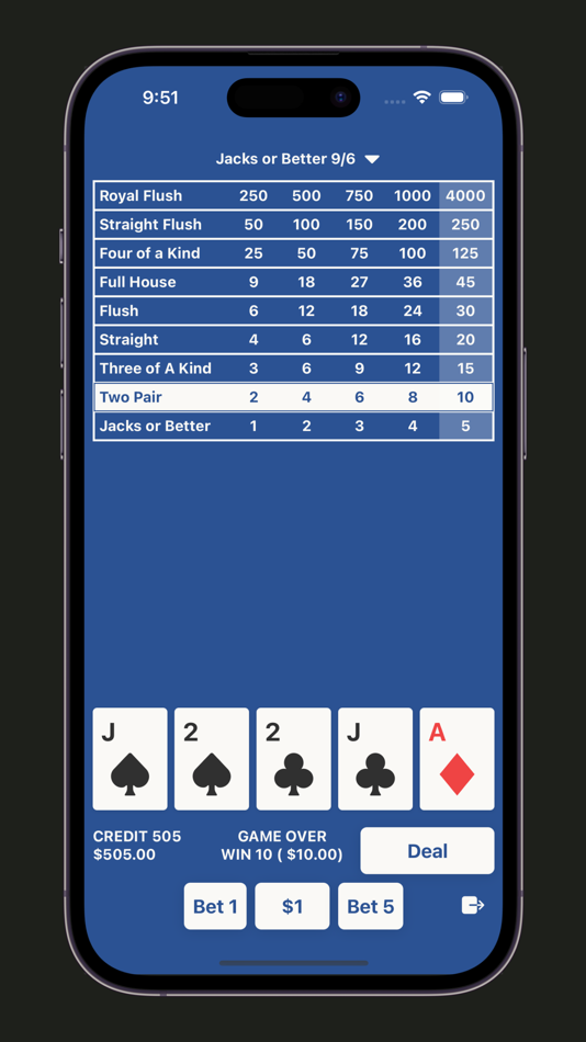 #2. Video Poker Mobile (iOS) 由: Laslow Media Labs LLC