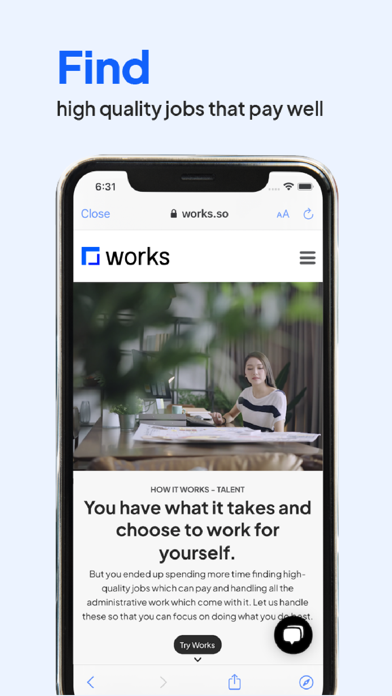 Works: Hire Top 3% Freelancers Screenshot