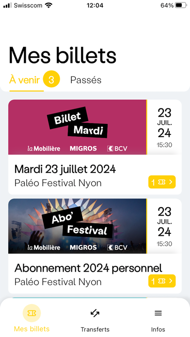 Paléo Tickets Screenshot
