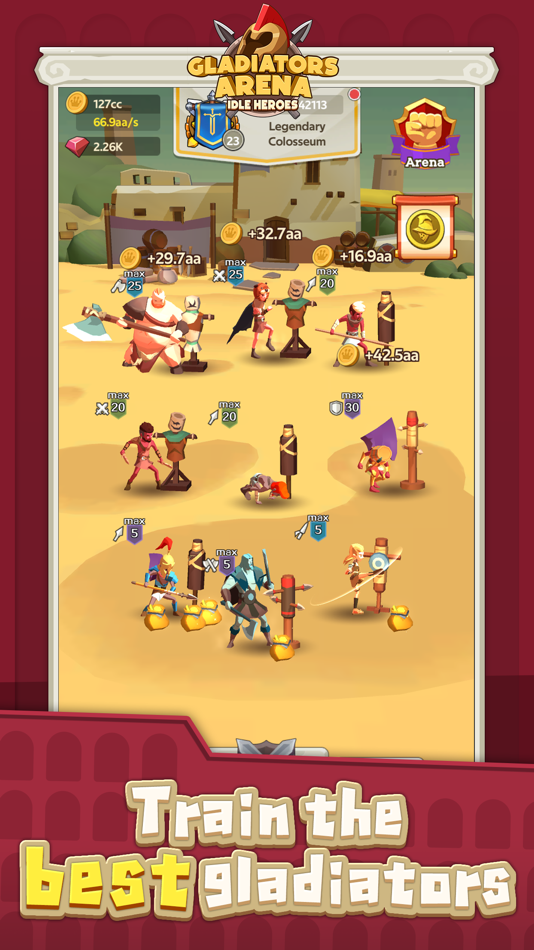 #2. Gladiators Arena: Idle Tycoon (iOS) By: Lion Studios Plus