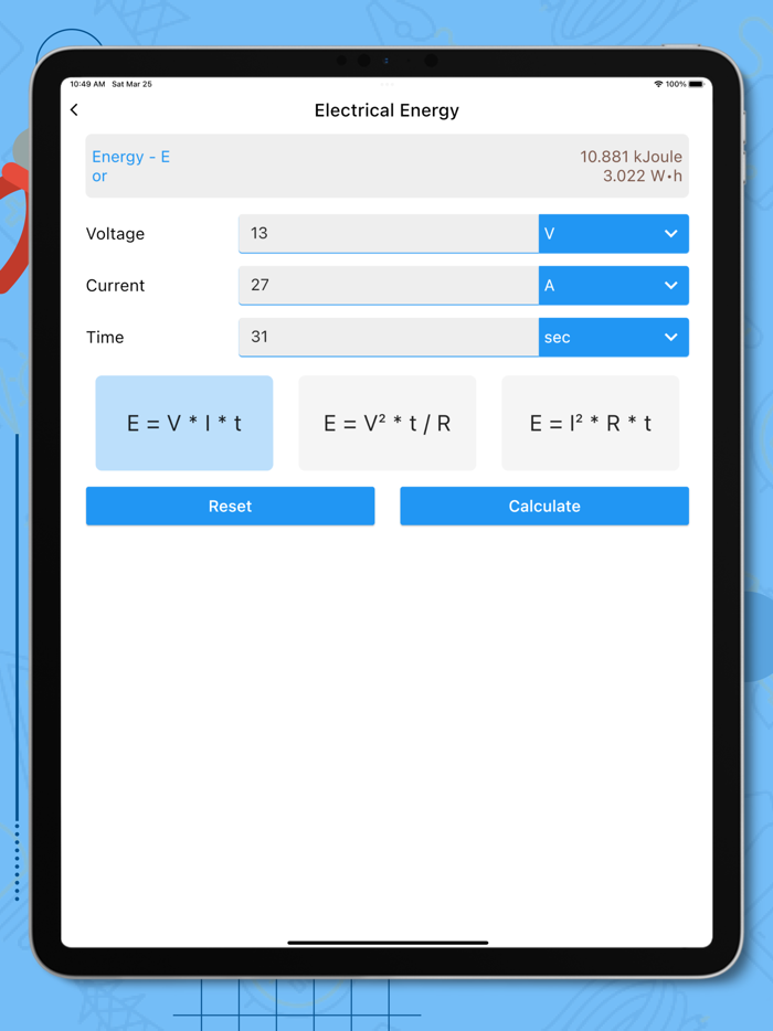 Mobile Electrician Calculator