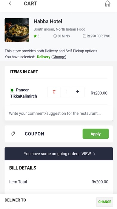 Our Belgaum Food Delivery App Screenshot