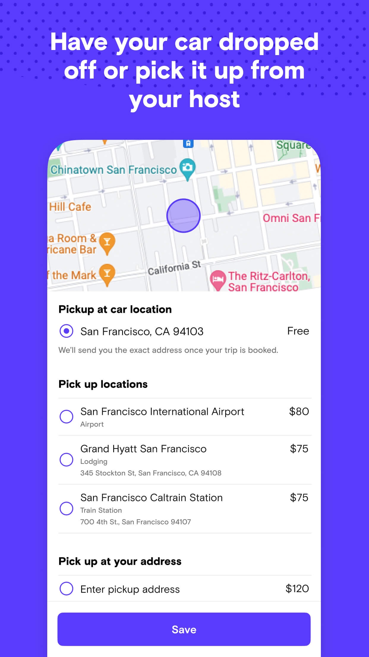 Screenshot do app Turo - Find your drive