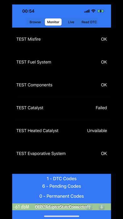 OBDII Scanner ELM327 OBD2 Screenshot