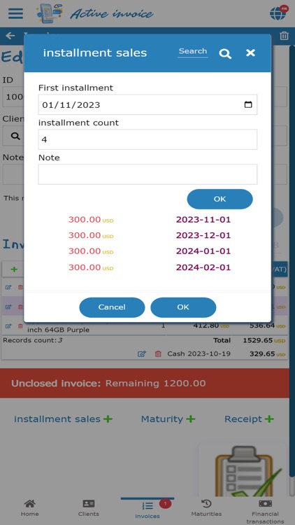 Active invoice screenshot-9