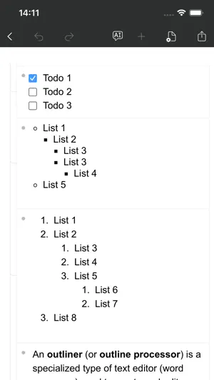 Lists - Nested lists & more! screenshot 4