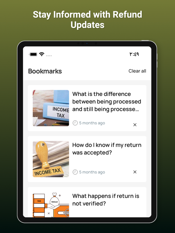 Tax Status Income Refund Info