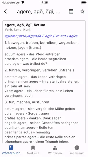 Screenshot von Navigium Großwörterbuch Latein auf dem iPhone 4