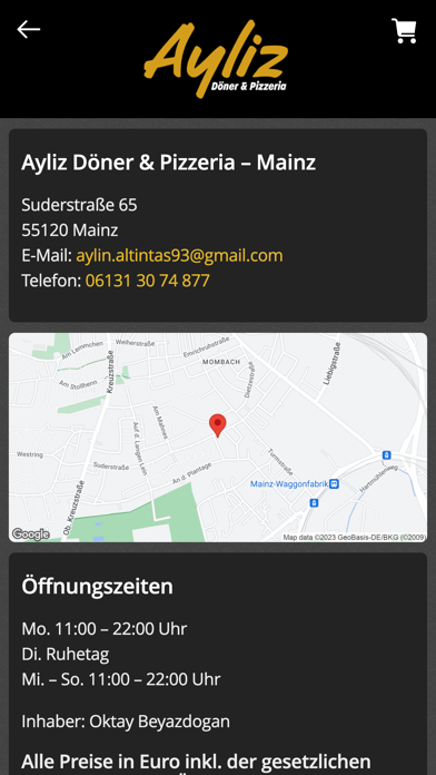 Ayliz Döner & Pizzeria Mainz Screenshot