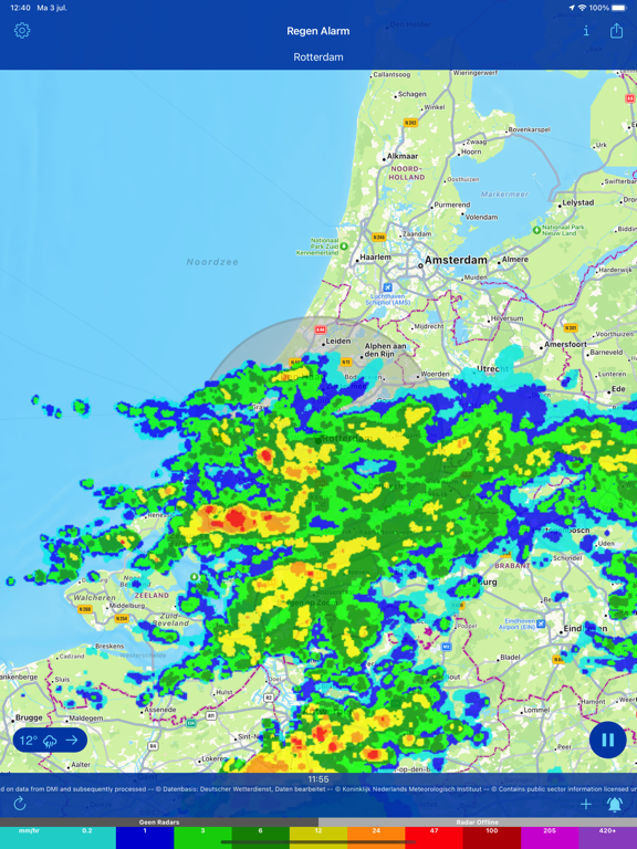 Regen Alarm Pro iPad app afbeelding 2